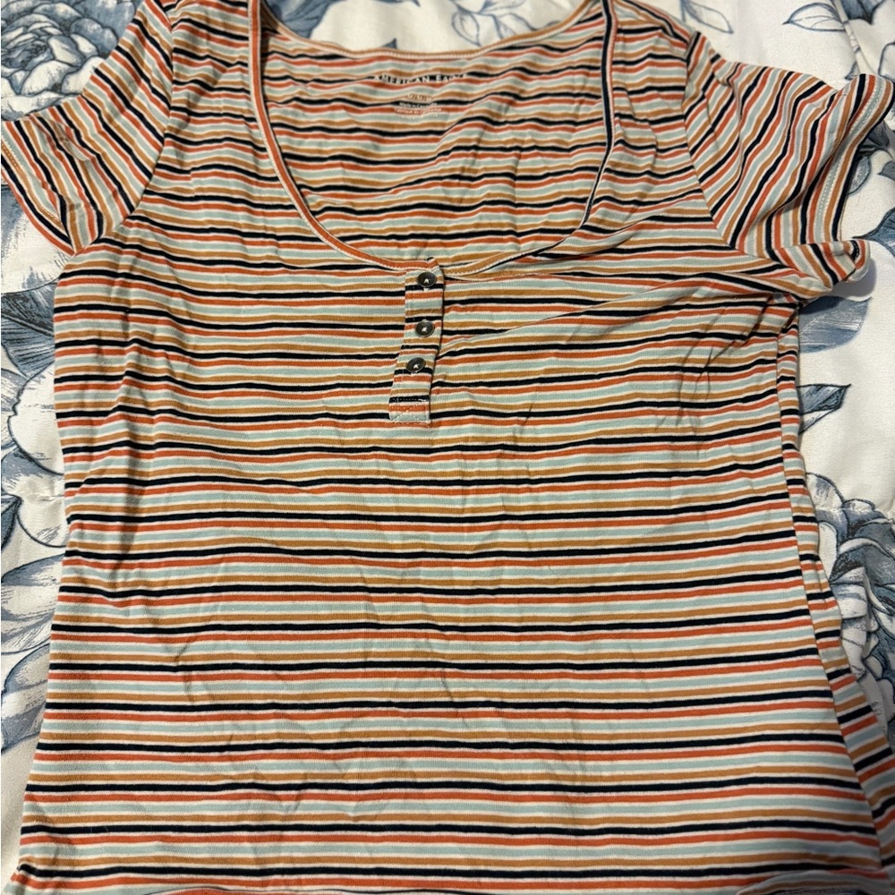 American Eagle Outfitters Multicolor Striped Tee